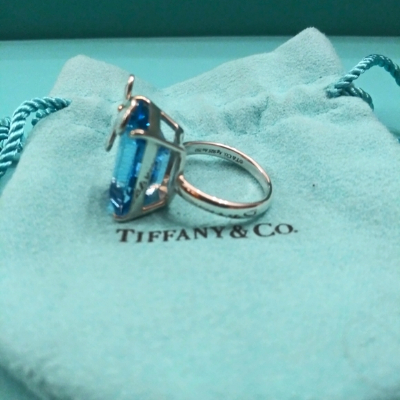 Tiffany Co Blue Topaz Butterfly Ring 